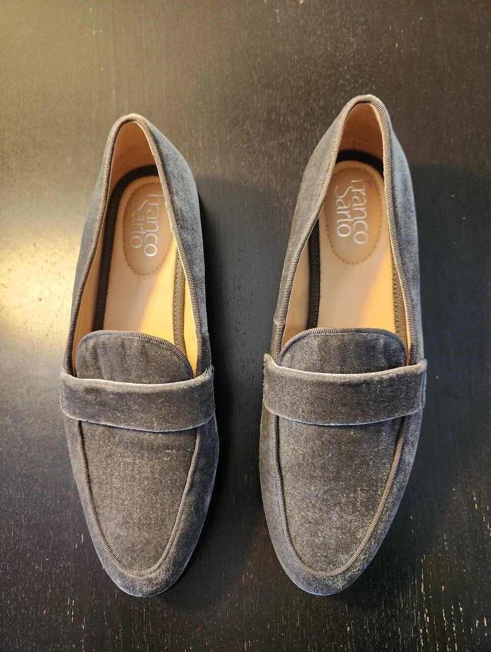 Franco Sarto Classic Women's Suede Penny Loafers in Gray